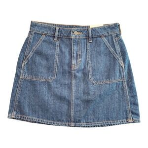 NWT Old Navy Mini Skirt Blue‎ Jean Denim Womens Size 2 100% Cotton Pockets Boho